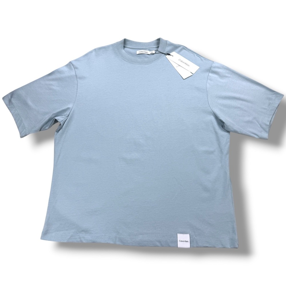 NWT - Calvin Klein Shirt Men's Size Medium M Dove Blue Crew Neck T-Shirt Organic